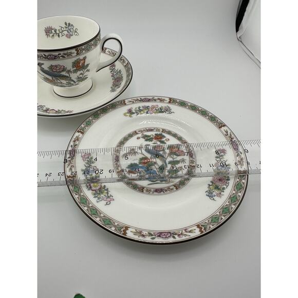 Wedgewood "Kutani Crane" English China Tea Cup/Saucer/Plate Set Mid Century - Picture 10 of 12